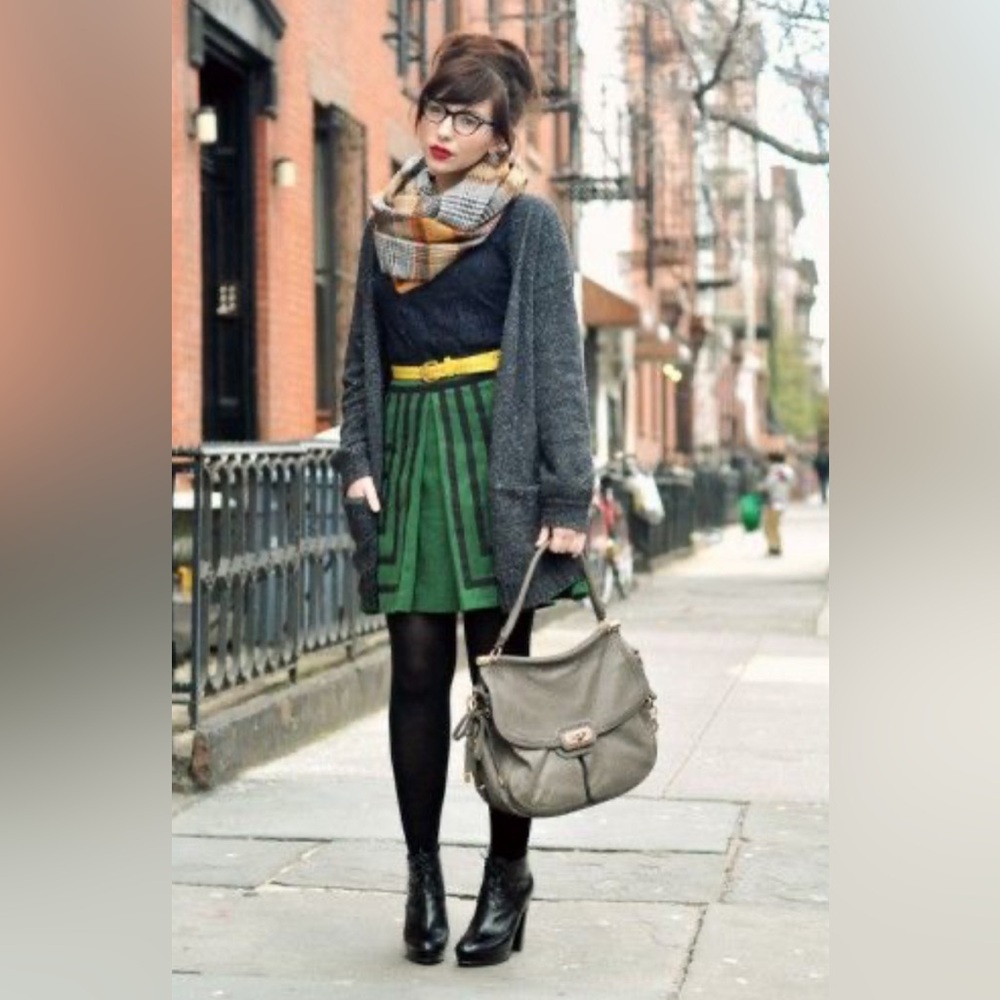 Maeve Pleated Wool Skirt